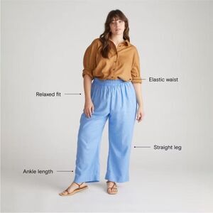 Universal Standard Iris Linen Easy Pull-On Pants Small 14/16